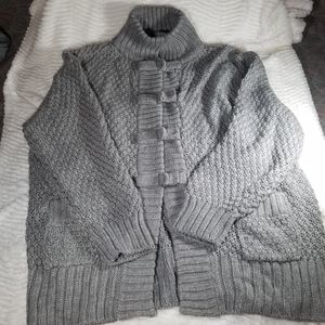 Super oversized grey chucky knit cardigan